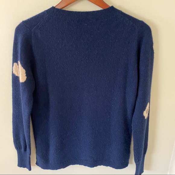 J. Crew Everyday 100% Cashmere Sweater Navy Leopard - Picture 8 of 11
